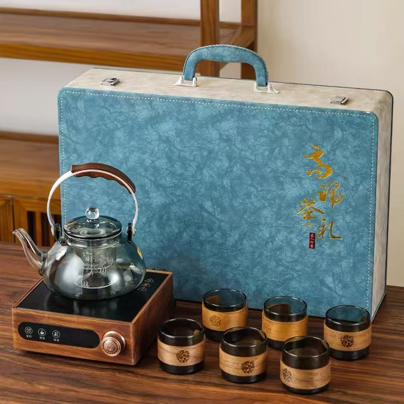 طقم تناغم الشاي الزجاجي