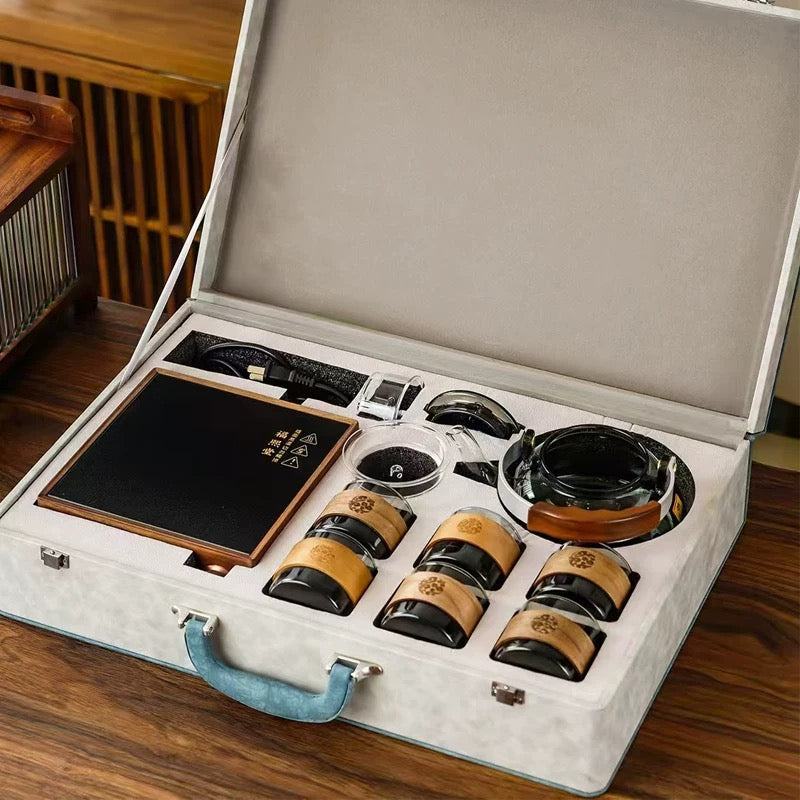 طقم تناغم الشاي الزجاجي