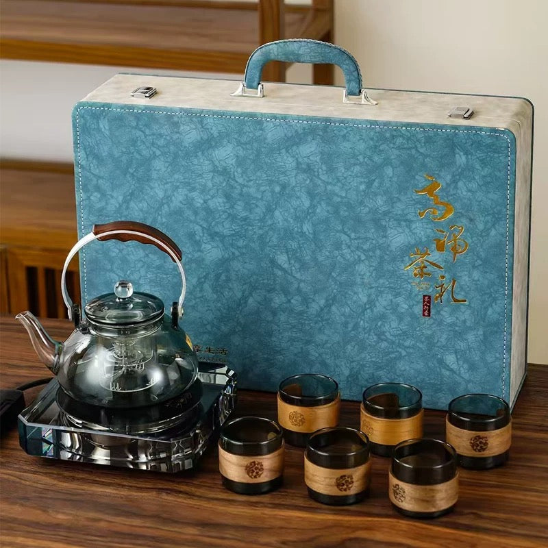 طقم تناغم الشاي الزجاجي