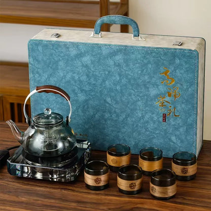 طقم تناغم الشاي الزجاجي