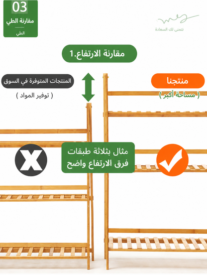 🏡 رف نباتات خشبي